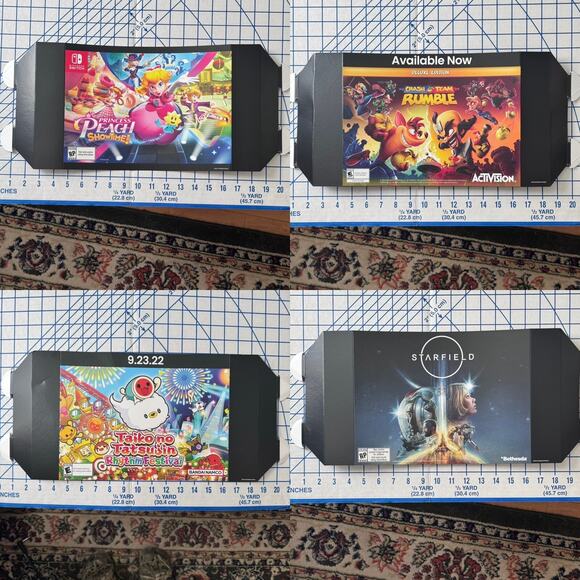 RARE Lot Of 4 Cardboard Promo Sign Retail Store Display - GameStop Shelf Ads - Picture 1 of 1